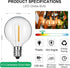 25 Pack G40 LED Light Bulbs Replacement for Outdoor String Lights, E12 Candelabra Base Bulbs, G40 Plastic Shatterproof Globe Outdoor Lights Bulbs,...