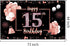 15th Birthday Decorations for Girls - Rose Gold Happy 15 Banner Backdrop, Sweet 15 Year Old Party Supplies, Poster Decor Background Sign...