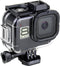 60M/196FT Waterproof Housing Case for GoPro Hero 8 Black, Dual Cold Shoe Slots Protective Underwater Diving Housing Shell for GoPro Hero 8 Black A...