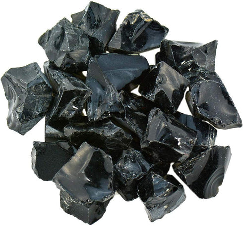 Bulk Rough Black Obsidian Crystal Large 1" Natural Raw Stones Crystal for Tumbling Cabbing Fountain Rocks Decoration Polishing Wire Wrapping Wicca...