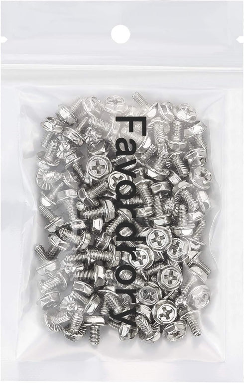 Toothed Hex 6/32 Screw 6# -32Computer PC Case Hard Drive Motherboard Mounting Screws, 100 PCS...