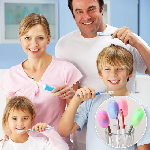6 Pcs Toothbrush Covers, Silicone Toothbrush Case Covers Portable Toothbrush Pod Caps Case Protector Brush Pod for Household Travel Camping Bathro...