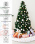 COOLWUFAN 48 Inches Christmas Tree Skirt for Xmas Tree Holiday Party Decoration White Plush Gold Sequin Snowflake (Gold)...