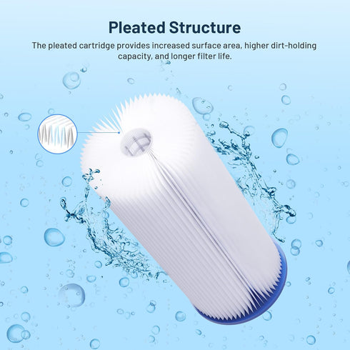 Whole House Water Filter Cartridge Replacement for Well Water, 20 Micron Water Filter 10" x 4.5" Pleated Sediment Water Filter Compatible with FXH...