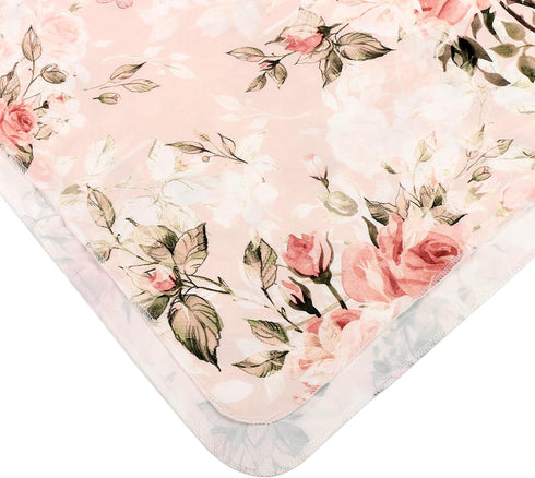 Galabloomer Newborn Receiving Blanket Headband Set Flower Print Baby Swaddle Receiving Blankets (Vintage)...