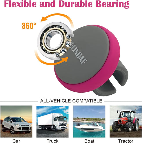 Steering Wheel Knob Pink, Women Car Suicide Knob Spinner Wheel, Non-Slip Driving Power Handle for Standard & Thick Steering Wheels Universal Fit f...