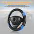 Car Steering Wheel Cover, Anti-Slip Breathable Auto Steering Wheel Protector for Women Men, Leather Carbon Fiber Vehicle Interior Accessories, 15 ...