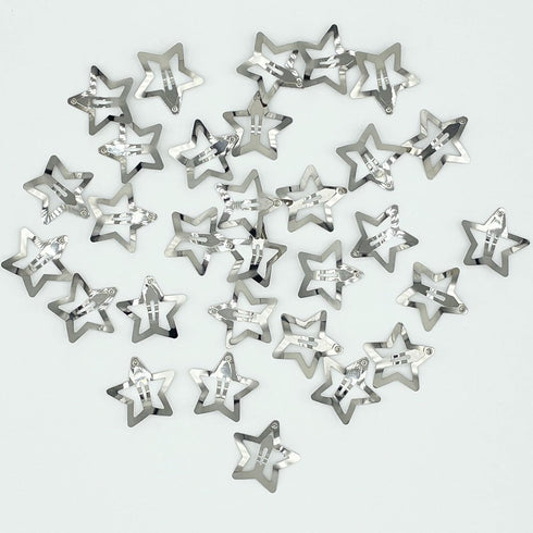 30 PCS 1.22" Star Hair Clips Snap Hair Barrettes Non Slip Star Hair Accessories for Girls Women 2000s Y2K Silver Metal Hair Clips...