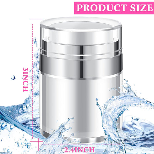 4 Pack Empty Airless Pump Jar Acrylic Airless Cosmetic Container Portable Refillable Travel Size Cream Jar Vacuum Bottle Lotion Jar with Pump Lid ...