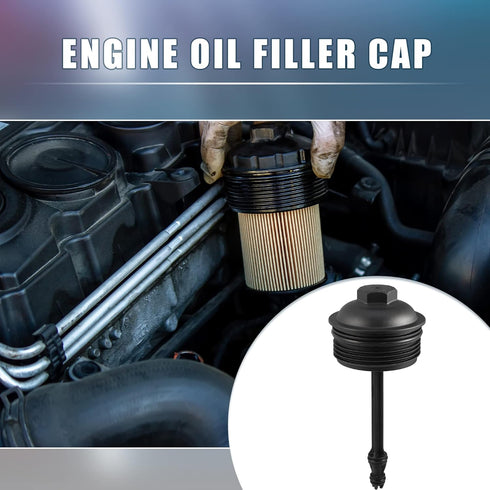 Engine Oil Filter Housing Cover Cap 03L115433C for for Audi A4 B8 2.0TDI 2007-2015 Diesel Plastic Black...