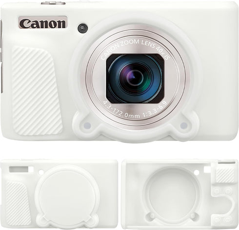 Camera Case for Canon PowerShot SX740/ SX730 Digital Camera, Soft Silicone Protective Bag Removable Lens Cover, Silicone Cover Rubber Soft Camera ...