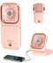 FADACHY Portable Handheld Fan Outdoor Power Bank Mini Fan 3000mAh USB Phone Holder, Handheld Pink Lovely Rechargeable...