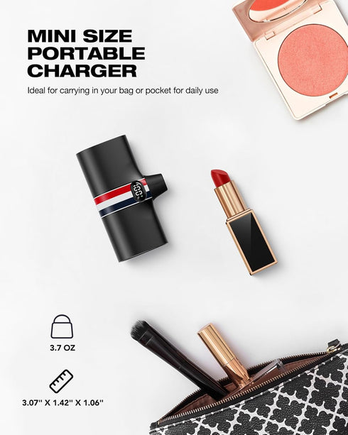 Mini Portable Charger for iPhone | 5000mAh 20W PD Fast Charging Battery Pack with Stand | Cute LED Display Small Power Bank for iPhone 14, 13, 12,...