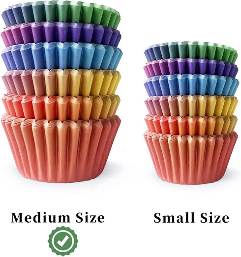 qiqee 300PCS Standard Gradient Cupcake Liners Cupcake Cups 6 Designs Orange Purple Gradient Cupcake Papers Baking Cups Cupcake Wrappers (Medium Si...