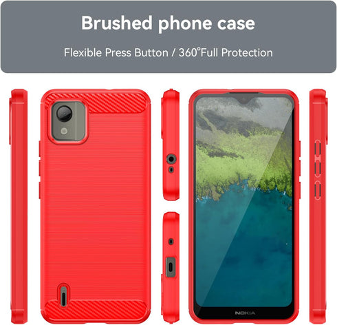for Nokia C110 Phone case, Shockproof, Scratch Resistant Carbon Fiber Jacket, Soft TPU,for for Nokia C110 case (Red)...