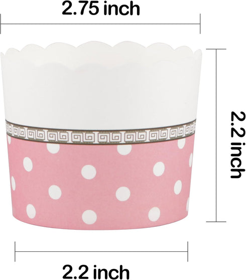 Webake Large Paper Baking Cups, 6oz Cupcake Muffin Cases Jumbo Cupcake Liners, Set of 25 Pink Cupcake Liners for Valentine's Day, Wedding...