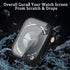 2 Pack Waterproof Case for Apple Watch 45mm Series 9 8 7 with Tempered Glass Screen Protector, Full Protective Hard PC Bumper Case Face Cover for ...