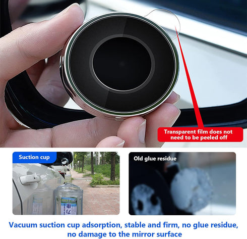 Car Blind Spot Mirror, 2 inch Reusable Round HD Glass Convex 360° Wide Angle Side Rear View Side Mirror with Sucker for Cars SUV and Trucks,Silver...
