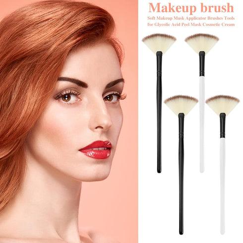 4 Pcs Facial Brushes Fan Mask Brushes, Soft Facial Applicator Brushes Tools for Peel Glycolic Mask Makeup...