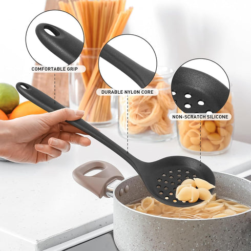 Duxtop Silicone Cooking Utensils Set 3 PCS Kitchen Utensils Set - 400 °F Heat-Resistant Utensils for Nonstick Cookware, Kitchen Cooking Tools with...