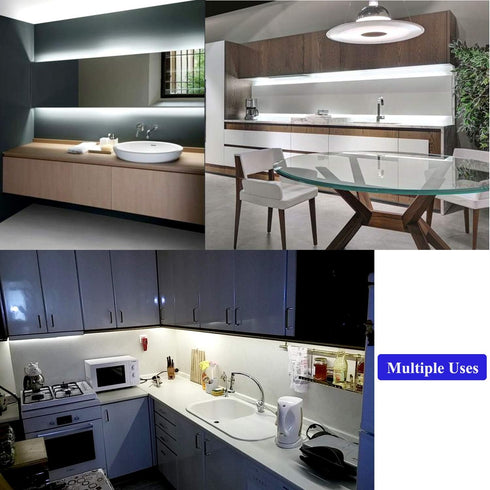 20FT White LED Strip Lights, Dimmable 6000K 360LEDs, Rope Strip Lights, Under Cabinet LED Strip Lights Tape with UL Power Supply for Kitchen, Wedd...