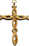 Holy Land Market Olive Wood Cross Made with Fish (First Christianity Symbol) Shapes Design - 20cm - 8 inches with Certificate and Lord's Prayer Ca...