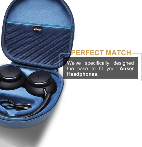 LTGEM Hard Case for Anker Soundcore Space Q45 / Q35 Adaptive Noise Cancelling Headphones - Protective Carrying Storage Bag (Navy Blue)......