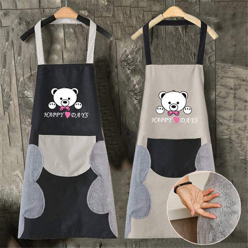 V-shine Women Kitchen Apron with Hand Wipe Pockets Adjustable Neck for Cooking Baking...