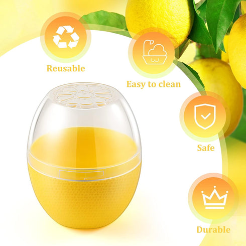 Vegetable and Fruit Storage Containers for Fridge, 4 Pcs BPA Free Reusable Food Saver - Tomato, Avocado, Onion, Lemon Keeper Holder - Refrigerator...