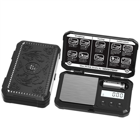 WEIGHTMAN Gram Scale, 200/0.01g Black Scale, Scales Digital Weight Grams with 50G Calibration Weight, Digital Pocket Scale Gram and OZ, Small Digi...