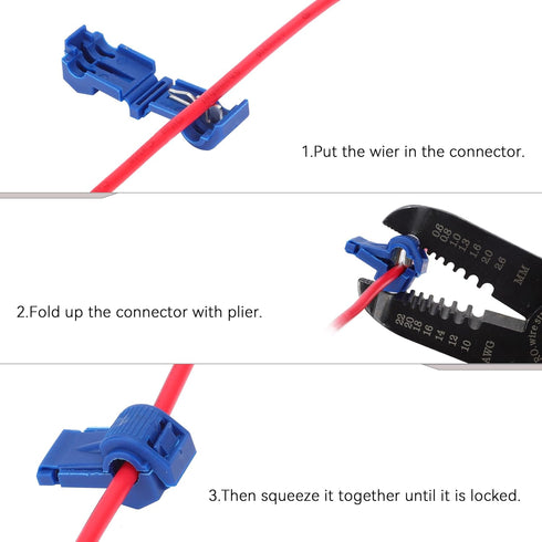 HKS 240PCS/120 Pairs T-TAP Wire Connector - Quick Splice Disconnect - Electrical Self-Stripping Terminals Kit Automotive Crimp Insulated...