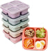 6 Pack Snack Containers, 4 Compartment Bento Snack Box Container, Reusable Meal Prep Lunch Containers for Kids Toddler Adults, Divided Food Contai...