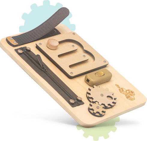 deMoca Busy Board for 1 Year Old, Sensory Toy for Toddlers, Montessori Travel Toys with Educational Activities for One Year Old and 2 Years Old, G...