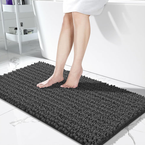 Yimobra Bathroom Runner Rug 55x24 Inch - Extra Long Non Slip Chenille Bath Mat, Soft & Absorbent, Machine Washable Shaggy Hallway Carpet for Vanit...