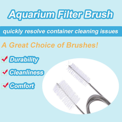 Aquarium Filter Brush Long Brush Flexible Double Ended Bristles Hose Pipe Cleaner for Fish Tank or Home Kitchen(White)...