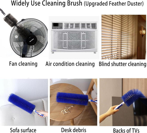 Fan Duster Cleaner Brush (Non-Disassembly Clean), Bendable Cleaning Brush for Tower Fans/Floor Fans/Oscillating Fans/Blind Shutter/Vent/Curtain, M...