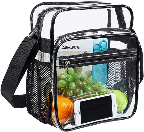 Clear Bag Stadium Approved, Clear Crossbody Messenger Shoulder Bag with Adjustable Strap for Concerts, Sports Events...