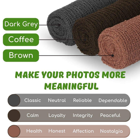 Sunmig Newborn Photography Props - 3 Pcs Stretch Wraps, Professional Baby Photo Props, Long Ripple Wrap for 0-6 Months (Dark Grey+Coffee+Brown)...