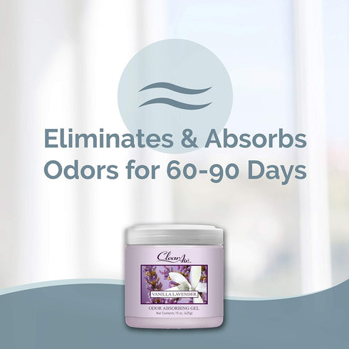 Clear Air Odor Absorber Gel - 15 oz, Pack of 2 - Air Freshener Absorbs and Eliminates Odors in Bathrooms, Cars, Boats, RVs and Pet Areas - Made wi...