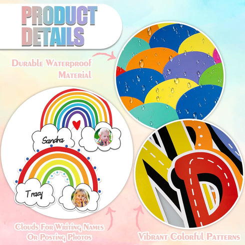 51Pcs Classroom Bulletin Board Decorations Set - We are A Rainbow of Possibilities Cutouts with Rainbow Border Trim for Teacher School Classroom B...