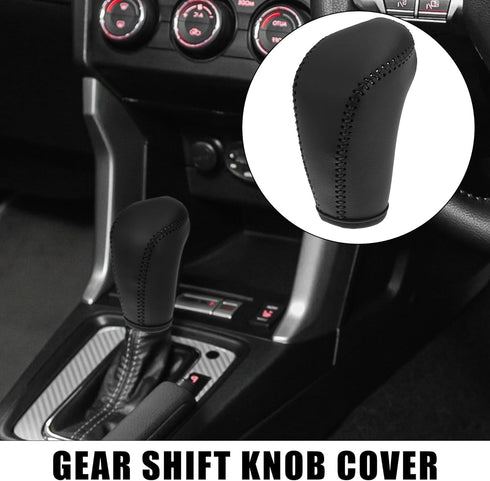 X AUTOHAUX Faux Leather Gear Shift Knob Cover for Subaru Forester 2014-2017 for Subaru Impreza 2012-2016 for Subaru XV Crosstrek 2013-2015 for Sub...