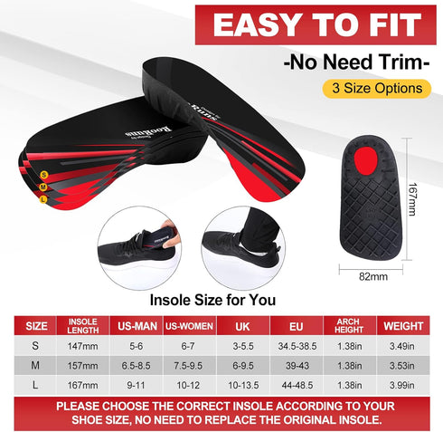 330+ lbs Plantar Fasciitis 3/4 Length Insoles, High Arch Support Orthotic Inserts for Women & Men, Flat Feet, Over-Pronation, Pain Relief for Walk...
