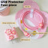 Cable Protector Compatible for iPhone Charger Cover Cute Kawaii Pink Cherry Blossoms Flowers Design,Data Line USB Wire Cable Saver Phone Charging ...