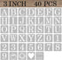 3 Inch Letter Stencils Numbers Craft Stencils, 40 Pcs Reusable Plastic Alphabet Drawing Templates for Painting on Wood, Wall, Fabric, Rock, Signag...