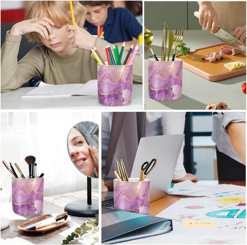 WAVEYU Pen Holder for Desk, Cute Ceramic Pencil Holder, Pen Cup Marker Holder Makeup Brush Holders, Desk Accessories & Workspace Organizers for Ho...