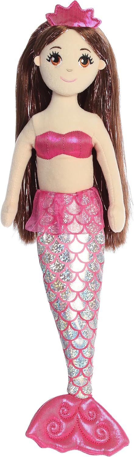 Aurora® Enchanting Sea Sparkles™ Ruby Stuffed Doll - Imaginative Play - Magical Companions - Pink 18 Inches...