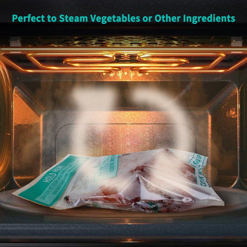 Microwave Steamer Bags 15 Pack Steam Cooking Bag for Vegetables Potatoes Meat, 7.9 X 8.7 Inches...