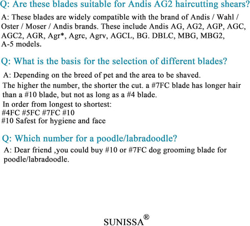 7FC Clipper Blades Pet Grooming Clipper Replacement Blades Compatible with Andis, Oster A5, Wahl KM-10 Series Clippers, Made of Carbon Steel Blade...