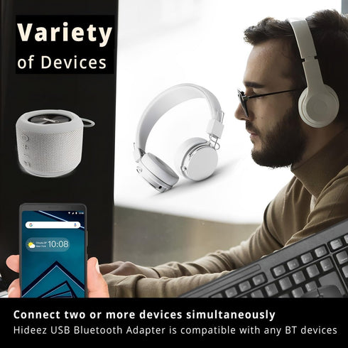 USB Bluetooth Adapter for PC, macOS, Linux, ChromeOS, Raspberry Pi – Low Energy, Long Range Bluetooth Adapter for Mouse, Keyboard, Headphones, Spe...