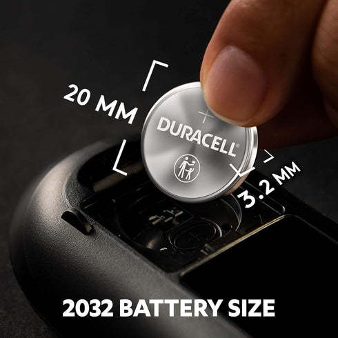 Duracell Specialty 2032 Lithium Coin Battery 3 V, Pack of 4, with Baby Secure Technology (CR2032)...